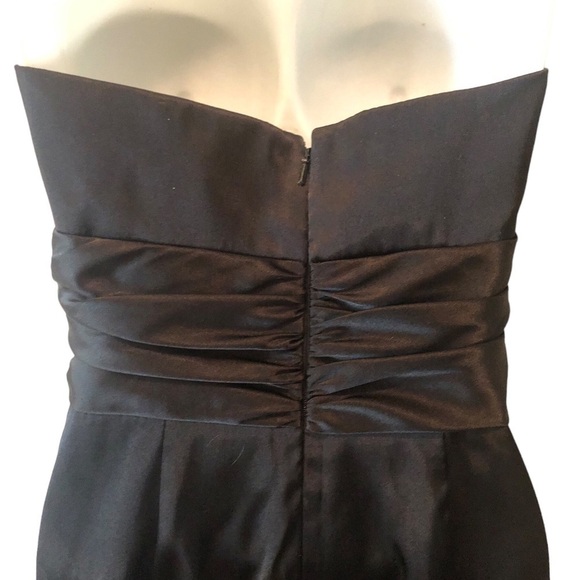 David’s Bridal Black Strapless Cocktail Mini Dress Empire Waist Sz. 6 - Picture 6 of 8